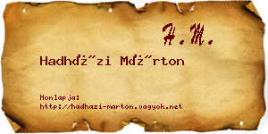 Hadházi Márton névjegykártya